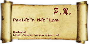 Paxián Mályva névjegykártya